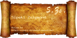 Sipeki Zsigmond névjegykártya